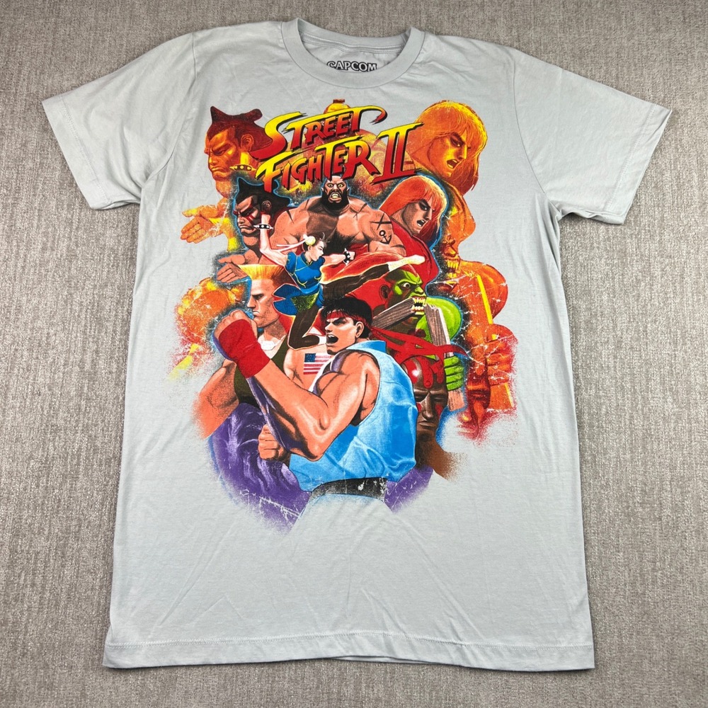 Capcom Street Fighter II T Shirt Men's Medium Graphic Tee New Video Game Promo
